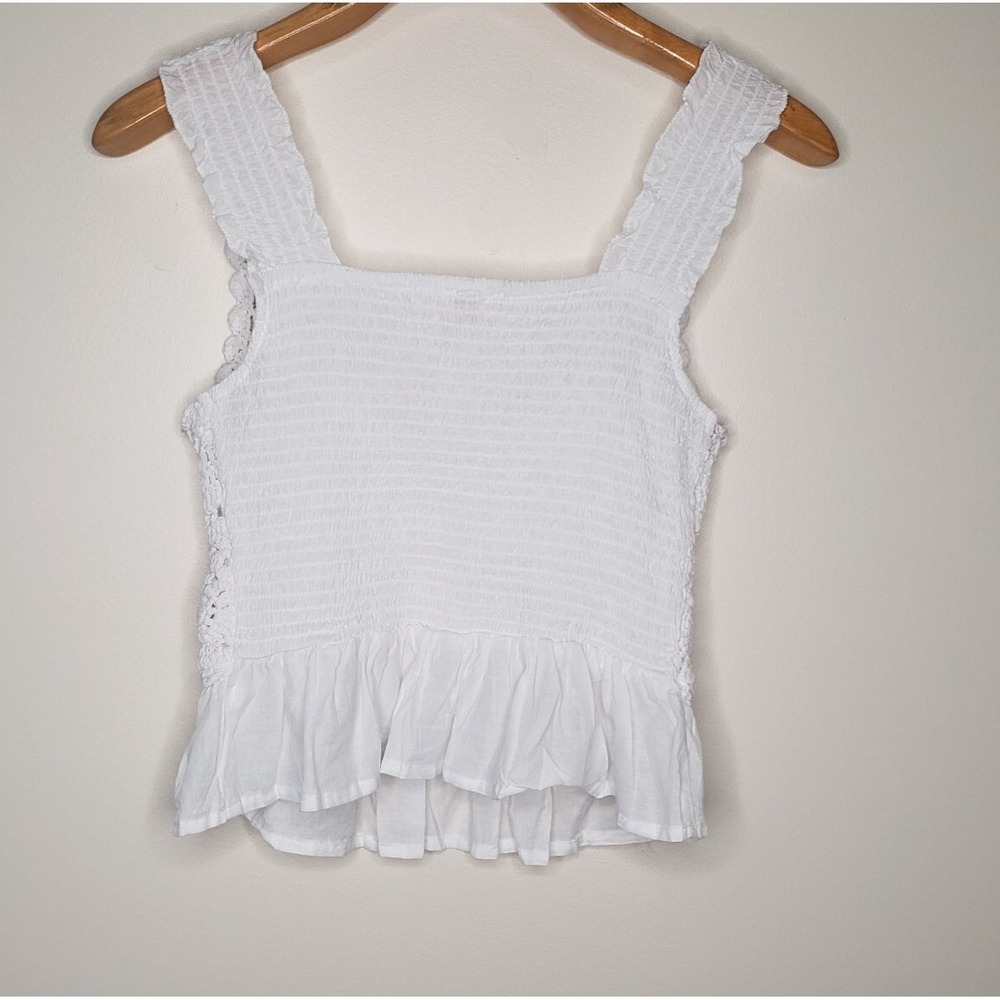 Granny Square Knit Tank Top Sz S Crochet Boho Hippie Cottagecore Festival - Picture 7 of 15